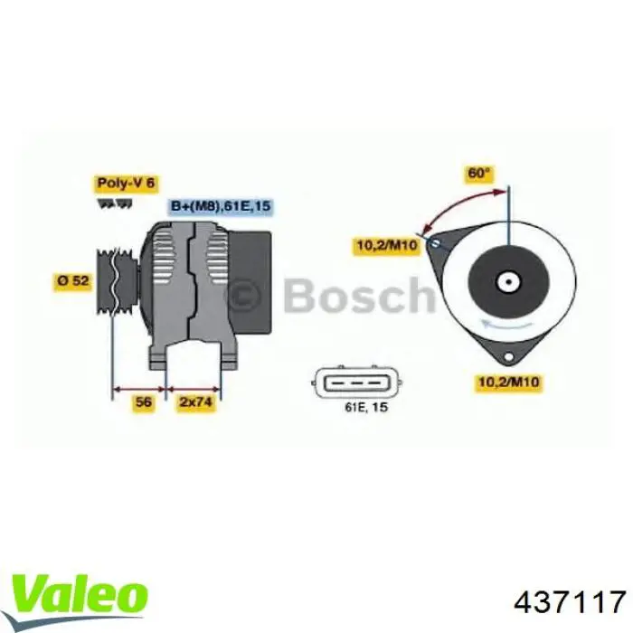 12311435428 BMW alternador