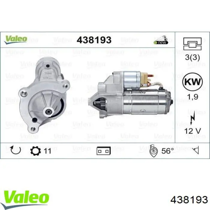 438193 VALEO motor de arranque