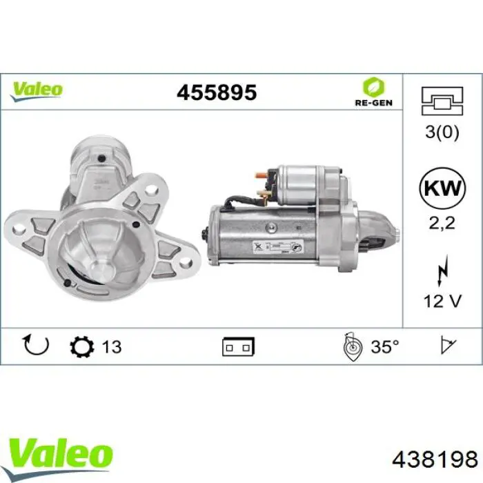 438198 VALEO motor de arranque