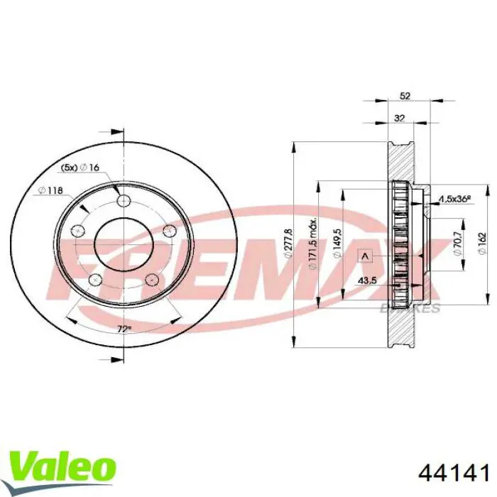 1371092V Polcar faro izquierdo