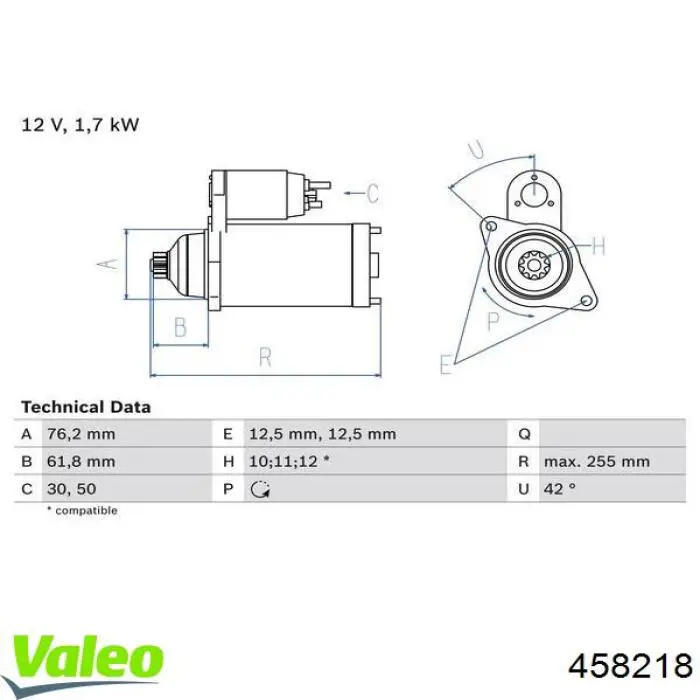 458218 VALEO motor de arranque