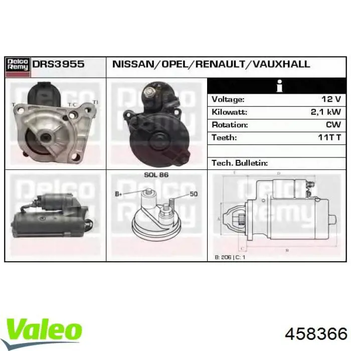 458366 VALEO motor de arranque