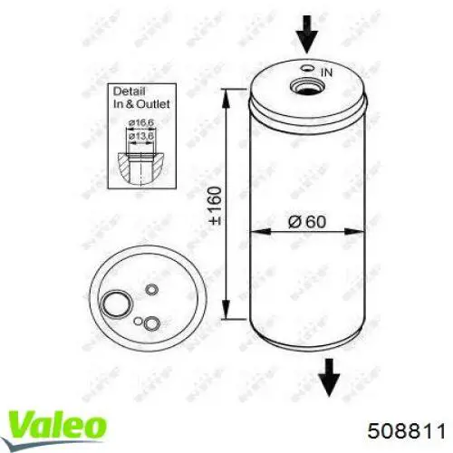 508811 VALEO receptor-secador del aire acondicionado