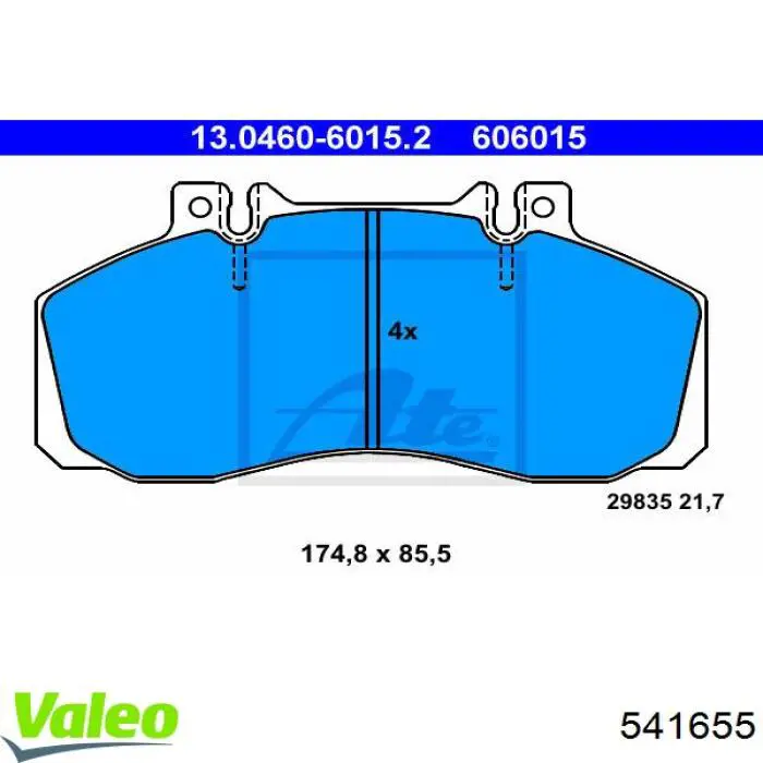 541655 VALEO pastillas de freno traseras