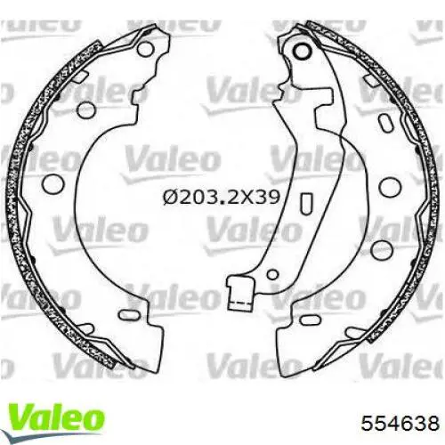 554638 VALEO juego de zapatas de frenos de tambor, con cilindros, completo