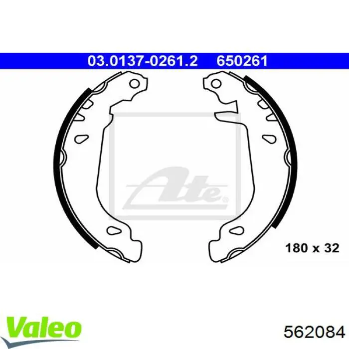 562084 VALEO zapatas de frenos de tambor traseras