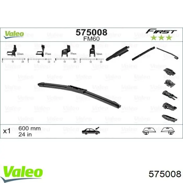 575008 VALEO limpiaparabrisas de luna delantera conductor