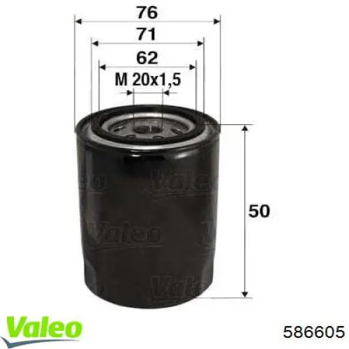 586605 VALEO filtro de aceite