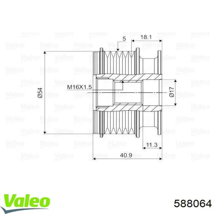 588064 VALEO poleas juego de piezas