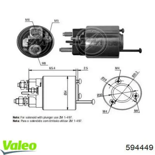 594449 VALEO interruptor magnético, estárter