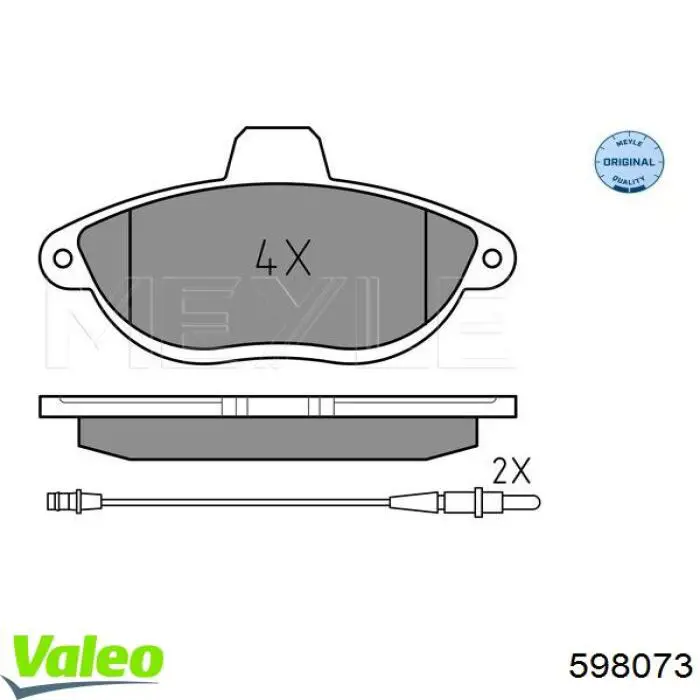 598073 VALEO pastillas de freno delanteras