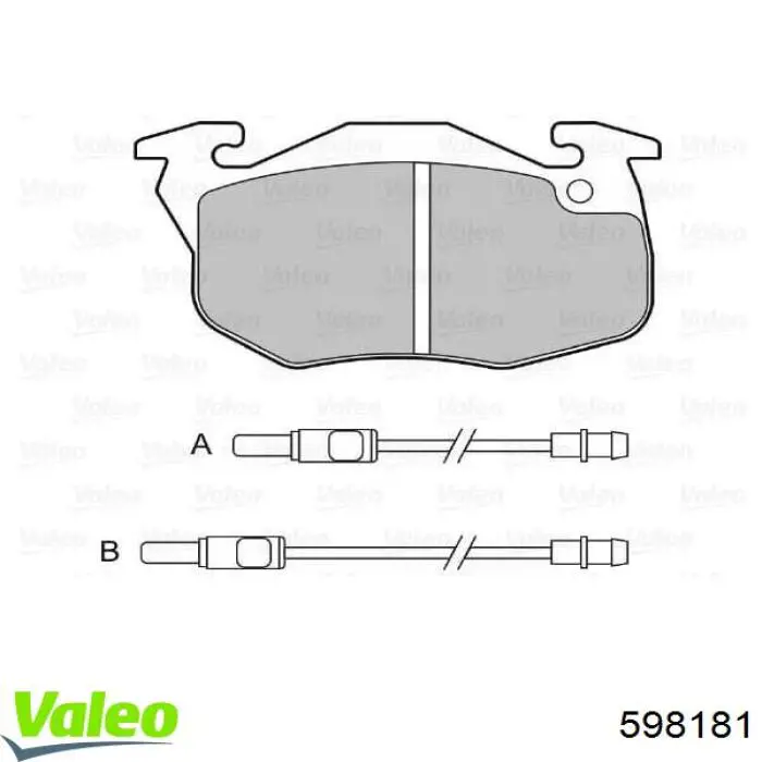 598181 VALEO pastillas de freno delanteras