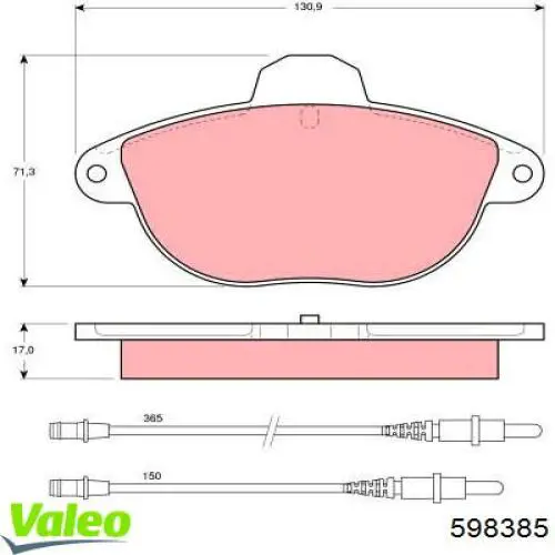 598385 VALEO pastillas de freno delanteras