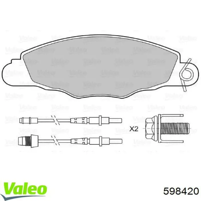 598420 VALEO pastillas de freno delanteras