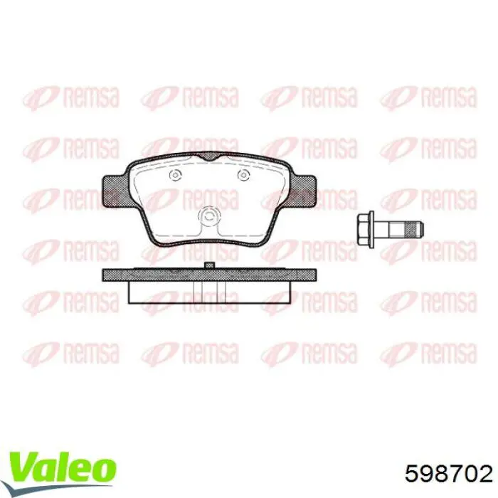 598702 VALEO pastillas de freno traseras