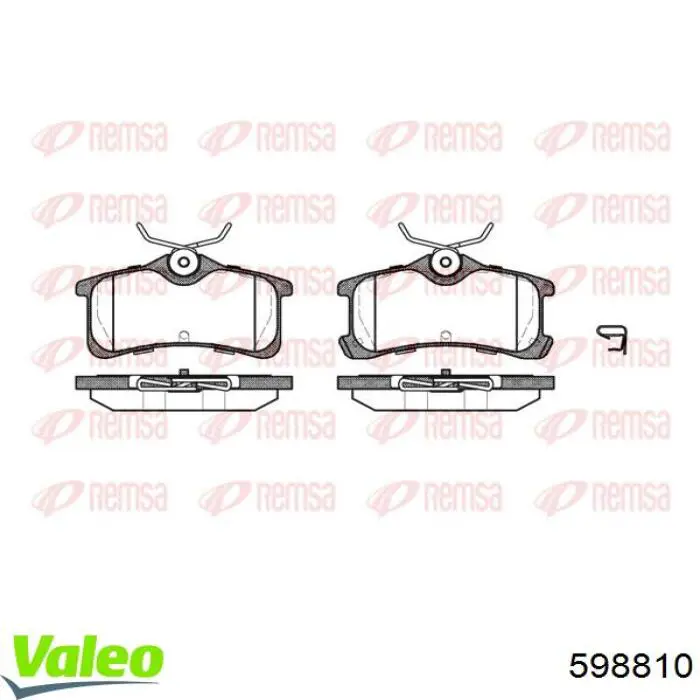 598810 VALEO pastillas de freno traseras