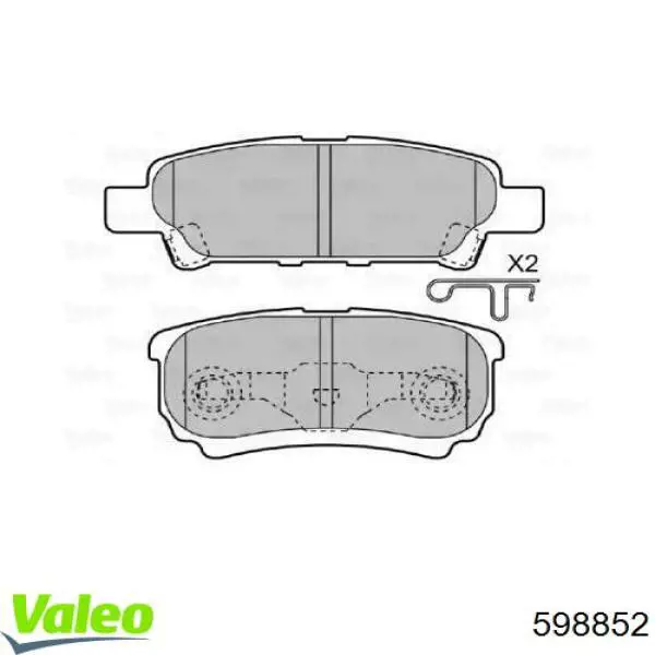 598852 VALEO pastillas de freno traseras