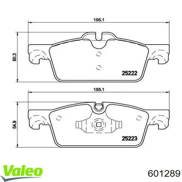 601289 VALEO pastillas de freno delanteras