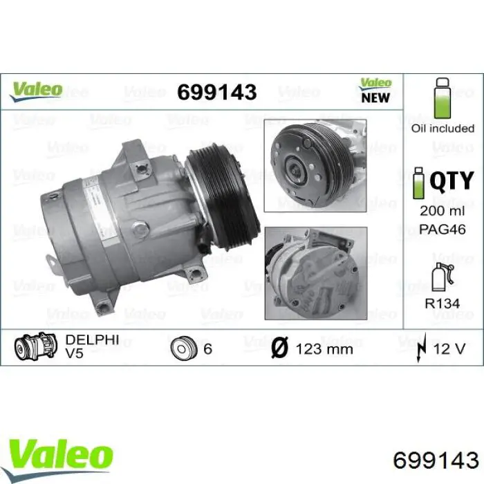 699143 VALEO compresor de aire acondicionado