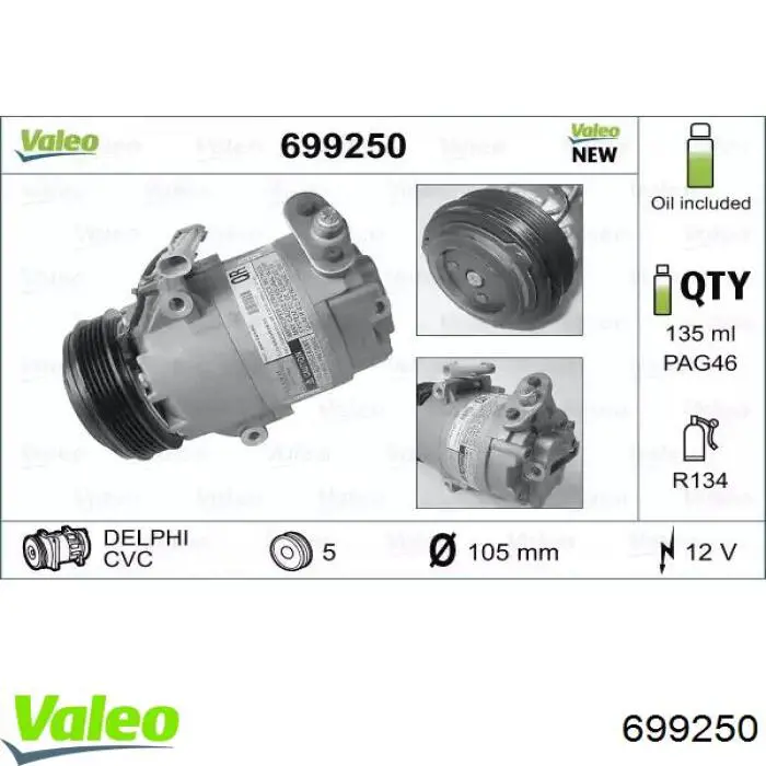 699250 VALEO compresor de aire acondicionado