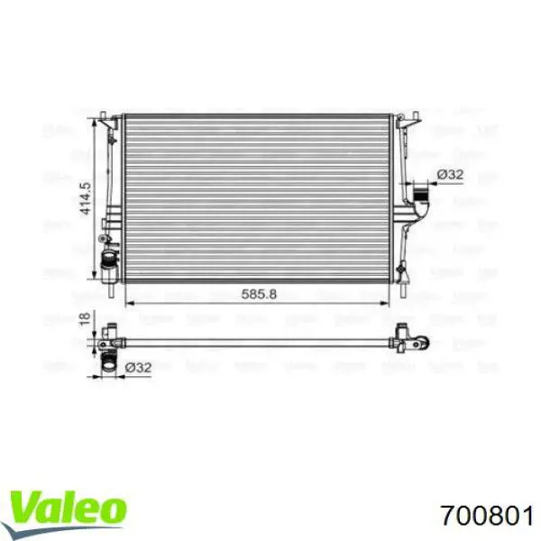 700801 VALEO radiador refrigeración del motor