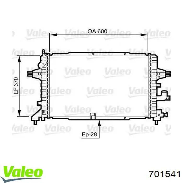 701541 VALEO radiador refrigeración del motor