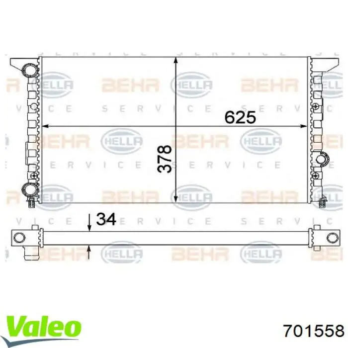 701558 VALEO radiador refrigeración del motor