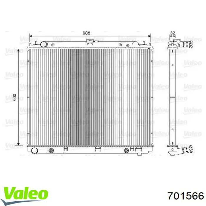 701566 VALEO radiador refrigeración del motor