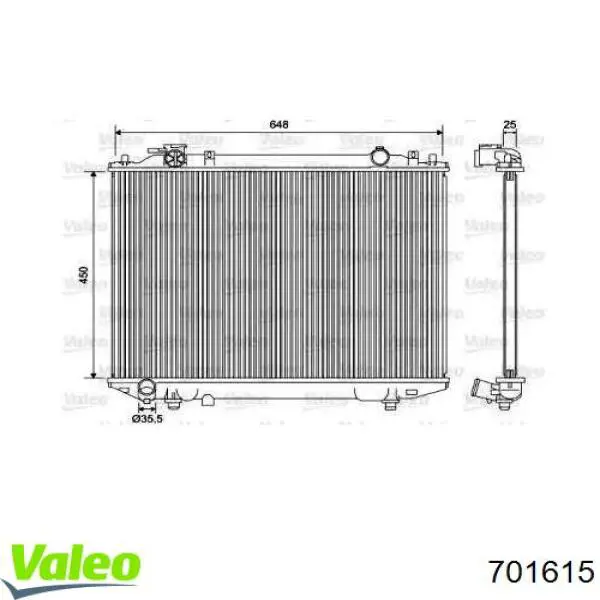 701615 VALEO radiador refrigeración del motor