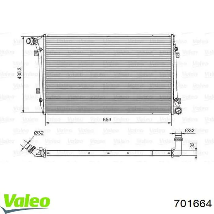 701664 VALEO radiador refrigeración del motor