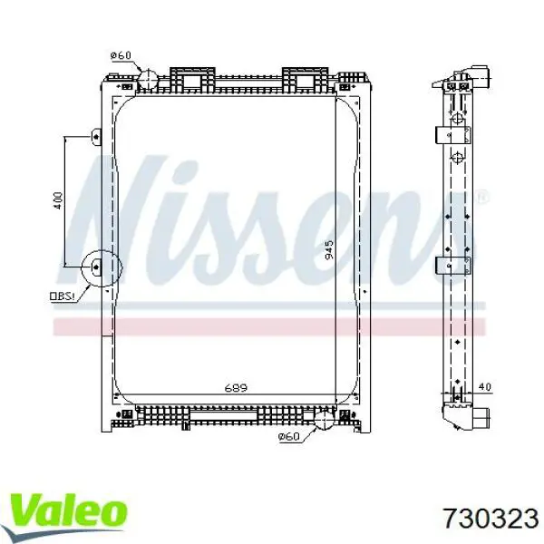 730323 VALEO radiador refrigeración del motor