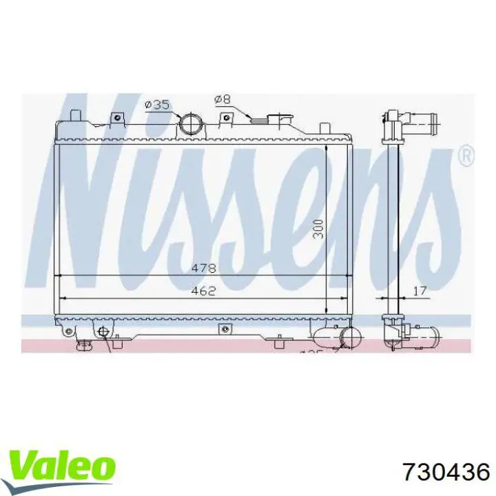 730436 VALEO radiador refrigeración del motor