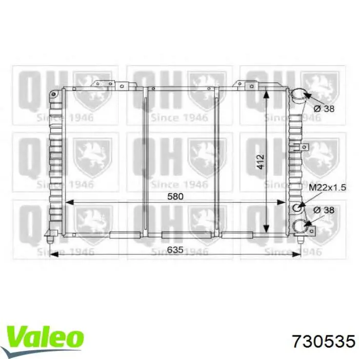 0060579380 Fiat/Alfa/Lancia radiador refrigeración del motor