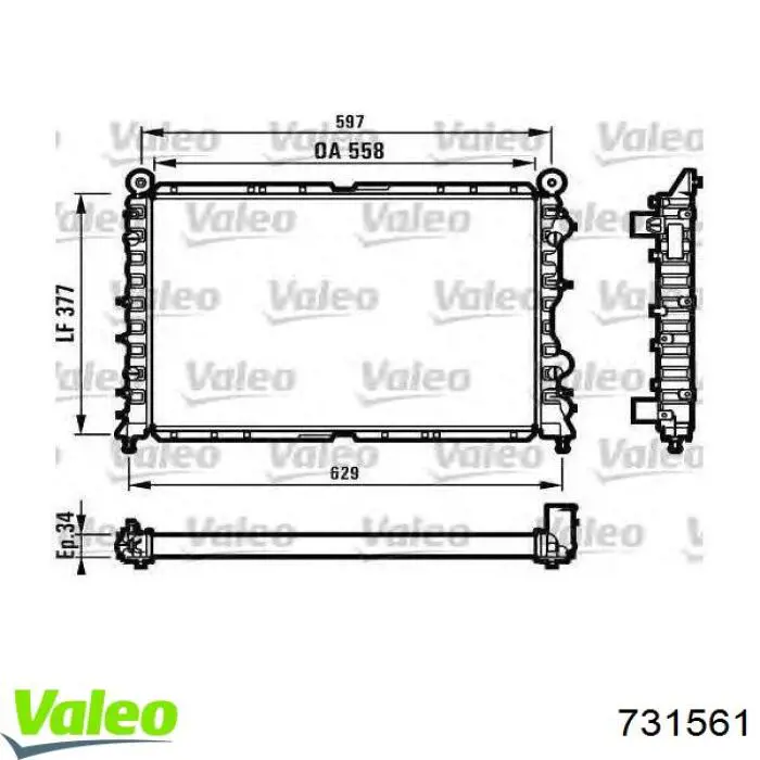 731561 VALEO radiador refrigeración del motor