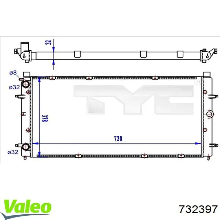 732397 VALEO radiador refrigeración del motor