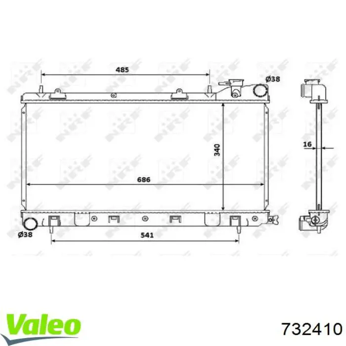 45199FA030 Subaru radiador refrigeración del motor