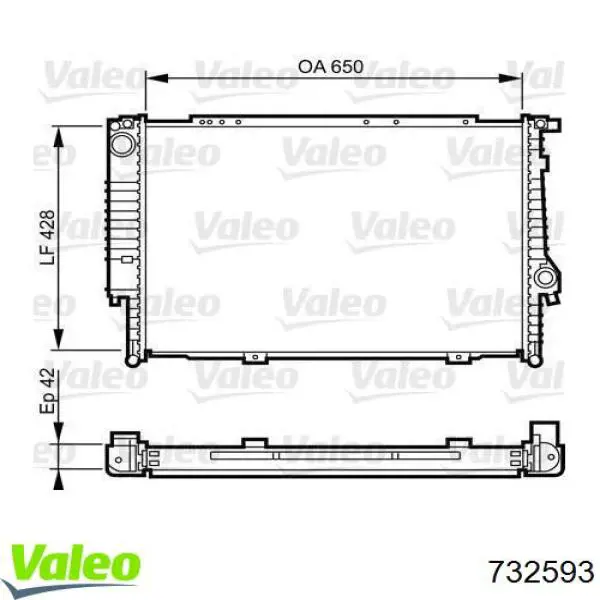 732593 VALEO radiador refrigeración del motor