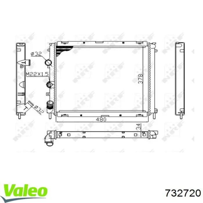 CR 36 000S Mahle Original radiador refrigeración del motor