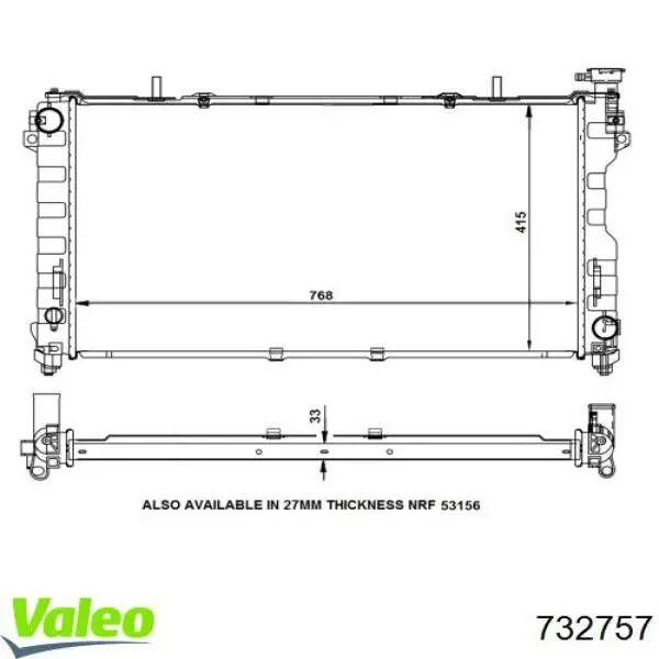 732757 VALEO radiador refrigeración del motor