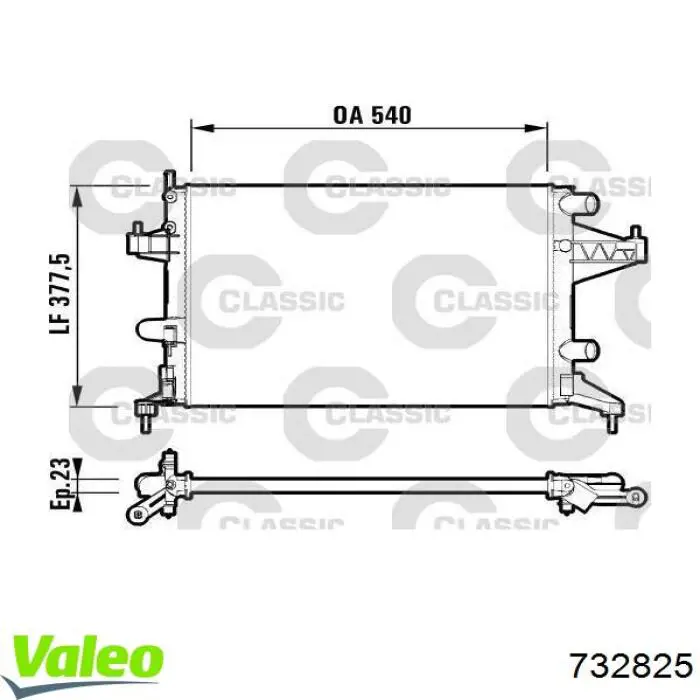 732825 VALEO radiador refrigeración del motor