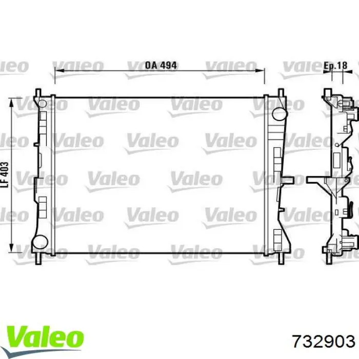 732903 VALEO radiador refrigeración del motor