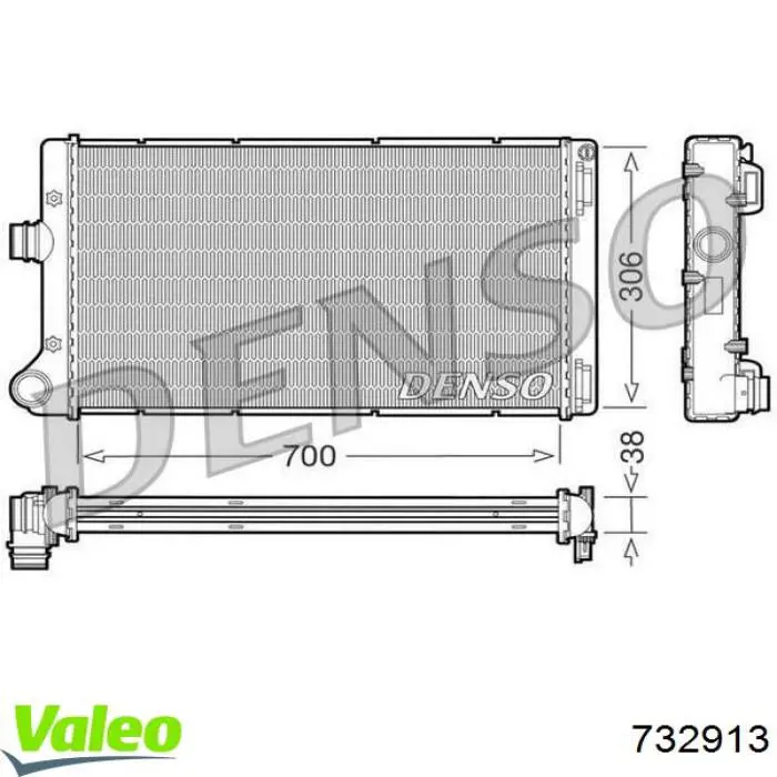 732913 VALEO radiador refrigeración del motor