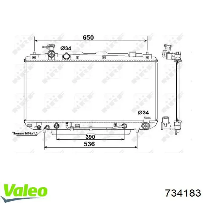 734183 VALEO radiador refrigeración del motor