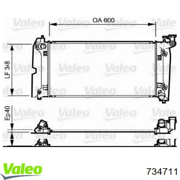 734711 VALEO radiador refrigeración del motor