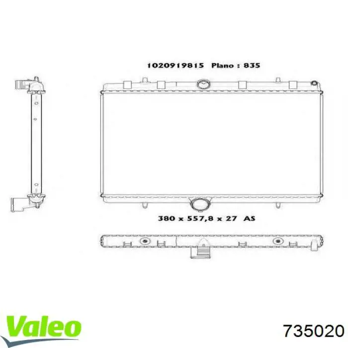 735020 VALEO radiador refrigeración del motor