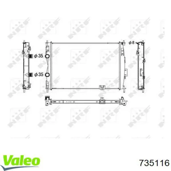 735116 VALEO radiador refrigeración del motor