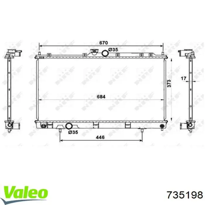 735198 VALEO radiador refrigeración del motor