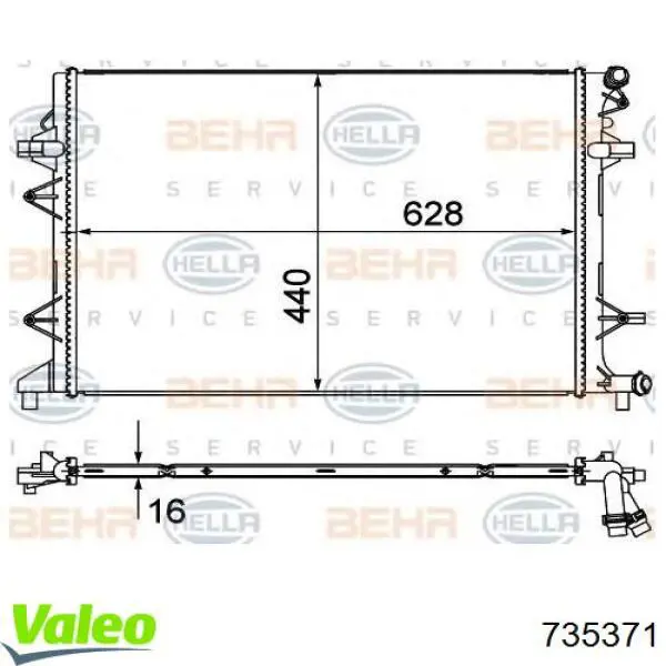 735371 VALEO radiador refrigeración del motor