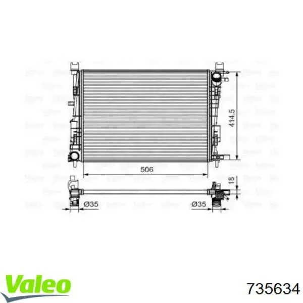 735634 VALEO radiador refrigeración del motor