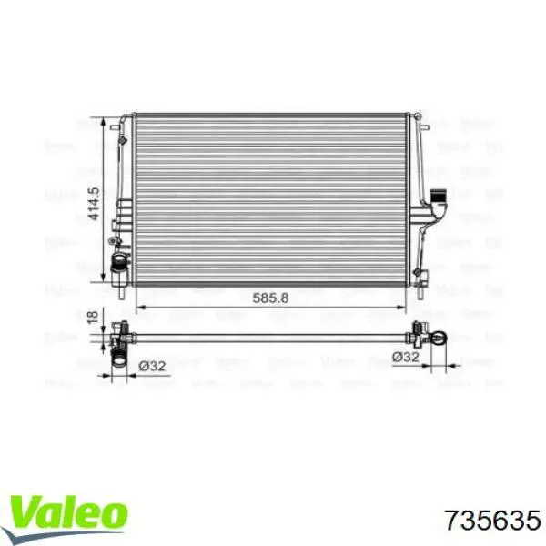 735635 VALEO radiador refrigeración del motor